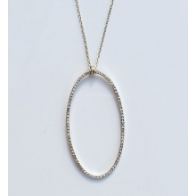 Ladies’ 14kt gold oval shaped diamond pendant ...